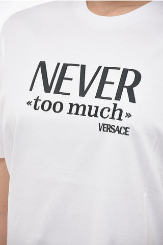 Versace Embroidered TOO MUCH Cotton T-Shirt