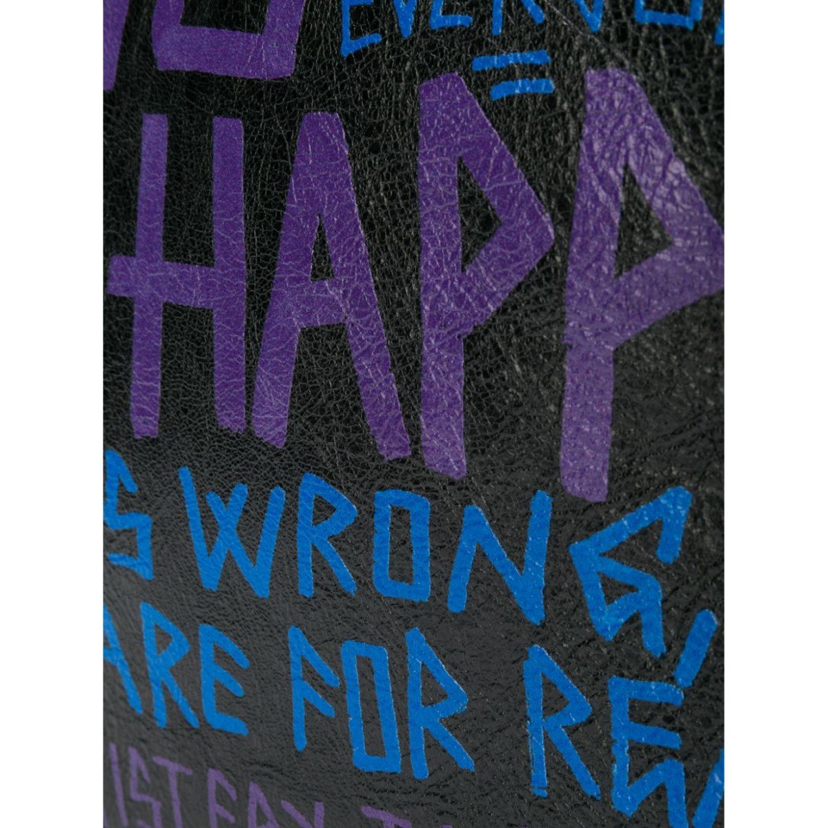 Кожаная сумка Balenciaga Bazar Graffiti Purple Blue Black Arena 443658