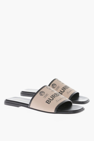 Burberry Fabric Slides With Logo Print