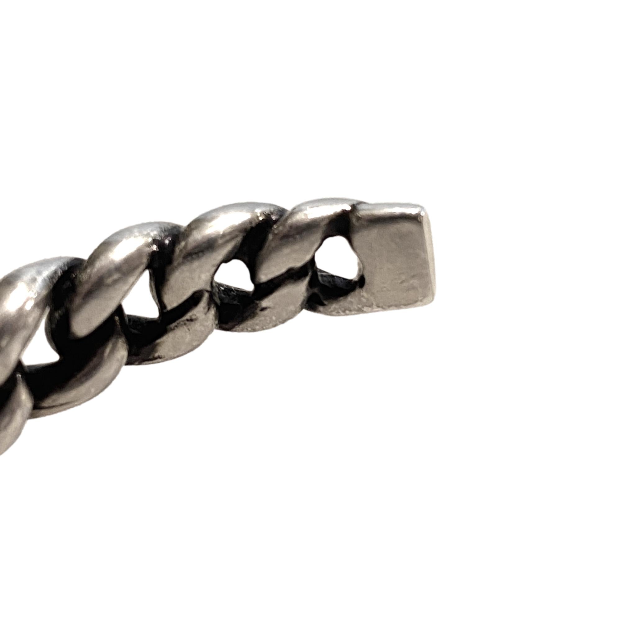 Saint Laurent Silver Gunmetal Chain Link Cuff