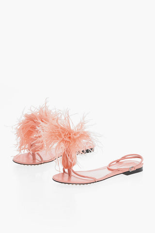 Bottega Veneta Feathered WONDERBIRD Flat Thong Sandals