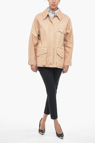 Burberry Front Zipped Cotton Parka with Buttons