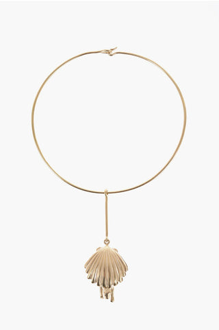 Dior Gold Effect Choker Necklace with Shell Shaped Pendant