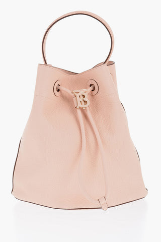 Burberry Grained Leather Bucket Bag with TB Application