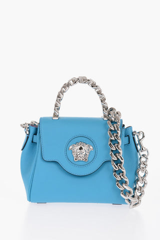 Versace Grained Leather LA MEDUSA Bag with Removable Strap