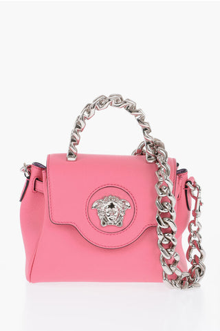 Versace Grained Leather LA MEDUSA Bag with Removable Strap