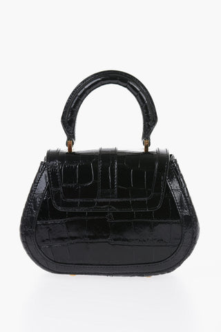 Versace GRECA GODDESS Leather Croco-Effect Bag with Removable Should