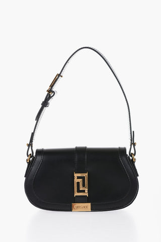 Versace GRECA GODDESS Leather Saddle Bag with Greca Application