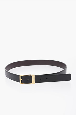 Dior HOMME Reversible Lether Belt with Brass Buckle