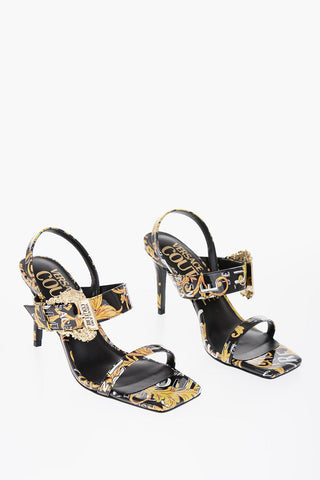 Versace JEANS COUTURE Baroque Motif Faux Leather EMILY Sandals with