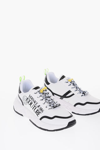 Versace JEANS COUTURE Fabric ATOM Sneakers with Printed Contrasting