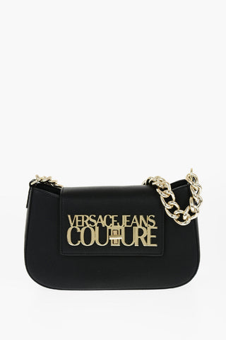 Versace JEANS COUTURE Faux Leather Shoulder Bag with Golden Chain