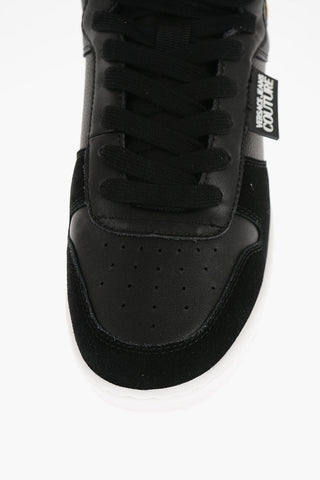 Versace JEANS COUTURE Leather and Fabric MEYSSA High-Top Sneakers wi