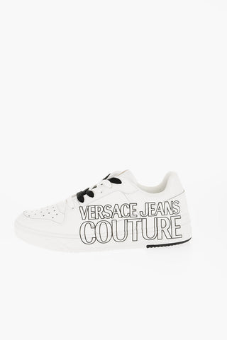 Versace JEANS COUTURE Leather STARLIGHT Low Top Sneakers with Printe