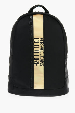 Versace JEANS COUTURE Nylon Backpack with Contrasting Logoed Detail