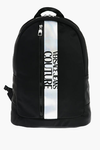 Versace JEANS COUTURE Nylon Backpack with Contrasting Logoed Detail