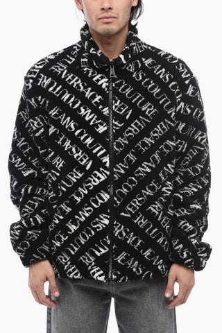 Versace JEANS COUTURE Pile-Borg Jacket with All-Over Pattern