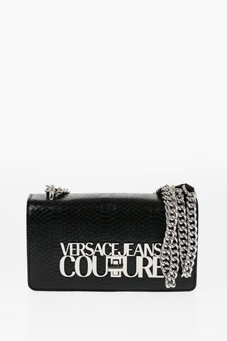 Versace JEANS COUTURE Python Effect Faux Leather Crossbody Bag with