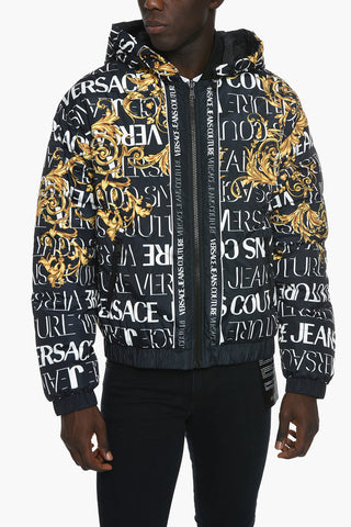 Versace JEANS COUTURE Reversible Puffer Jacket with Monogram Motif