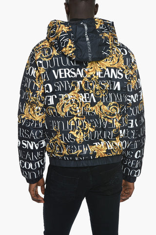 Versace JEANS COUTURE Reversible Puffer Jacket with Monogram Motif