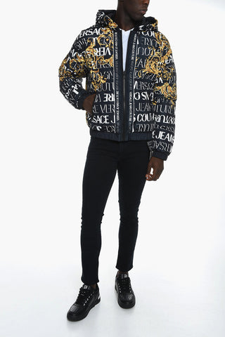 Versace JEANS COUTURE Reversible Puffer Jacket with Monogram Motif