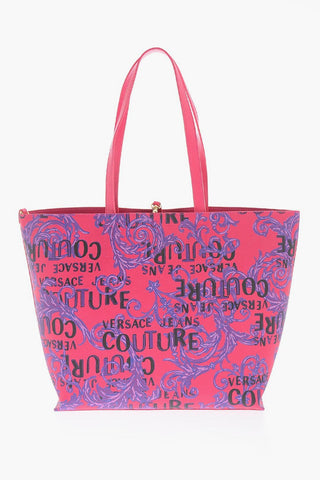 Versace JEANS COUTURE Saffiano Faux Leather Reversible Tote Bag