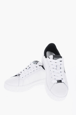 Versace JEANS COUTURE Textured Leather COURT 88 Sneakers with Contra