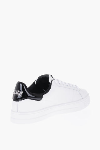 Versace JEANS COUTURE Textured Leather COURT 88 Sneakers with Contra