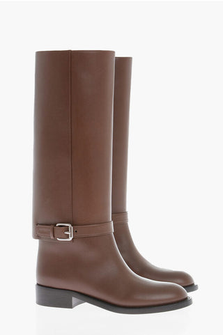 Burberry Leather Boots With Buckle