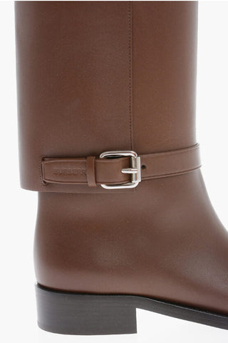 Burberry Leather Boots With Buckle