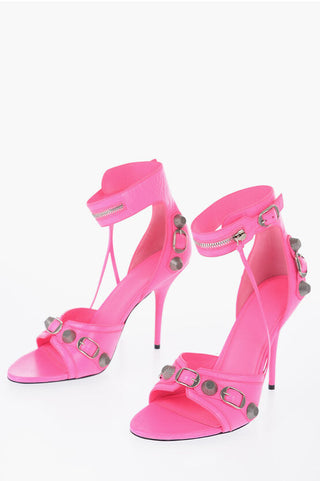 Balenciaga Leather CAGOLE Sandals With Buckle Details Heel 12 cm