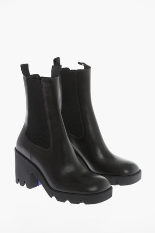 Burberry Leather Chelsea Booties with Rubber Sole 8cm