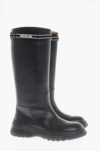 Dior Leather D-RACER Boots With Logoed Straps