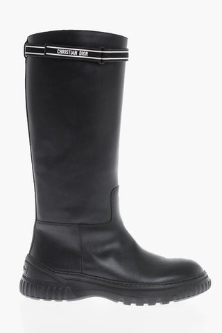 Dior Leather D-RACER Boots With Logoed Straps