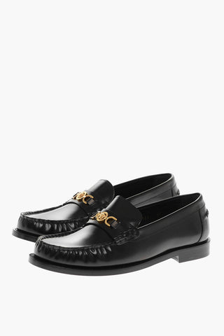 Versace Leather Loafers with Logo Morset