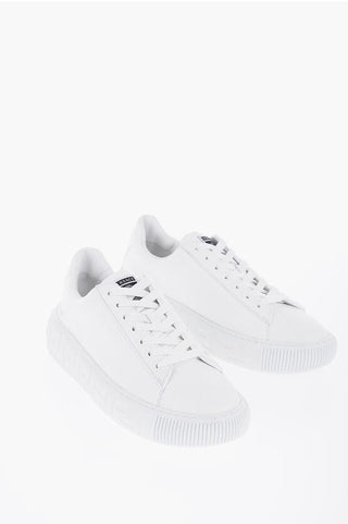 Versace Leather Low-Top Sneakers With trigreca Sole 40 Shoes EU