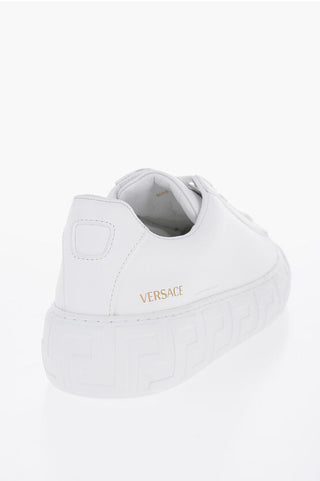 Versace Leather Low-Top Sneakers With trigreca Sole 40 Shoes EU