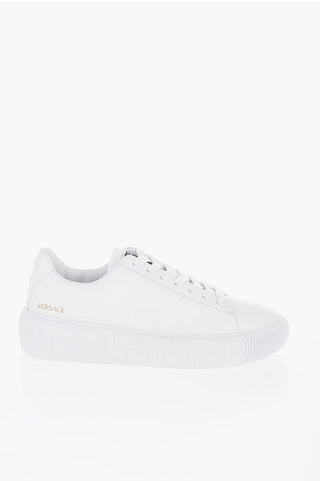 Versace Leather Low-Top Sneakers With trigreca Sole 40 Shoes EU