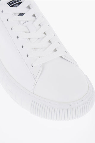 Versace Leather Low-Top Sneakers With trigreca Sole 40 Shoes EU