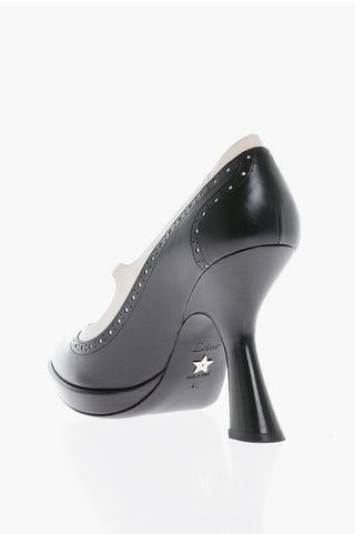 Dior Leather Pumps With Strap And Brogues Details Heel 11 cm