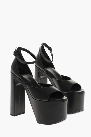 Balenciaga Leather Sandals With Strap And Platform Heel 17 cm