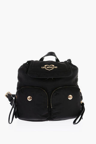 Moschino LOVE 2 front pockets nylon backpack