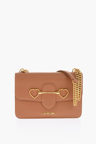 Moschino LOVE chain shoulder strap faux leather bag