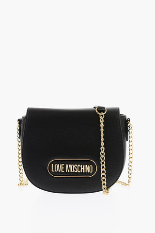 Moschino LOVE Chain Shoulder Strap Faux Leather Bag