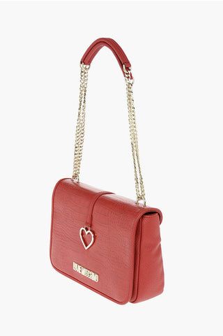 Moschino LOVE Crocodile Effect faux leather crossbody bag