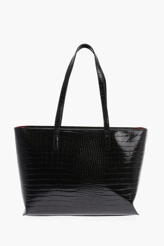 Moschino LOVE Crocodile Effect Faux Leather Tote Bag