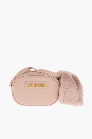 Moschino LOVE faux fur applied mini crossbody bag