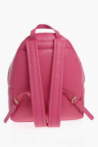 Moschino LOVE Faux Leather Backpack with Metal Heart