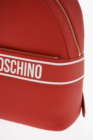 Moschino LOVE Faux Leather Backpack with Printed Contrasting Logo