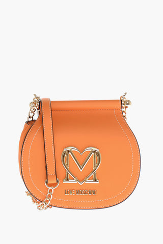 Moschino LOVE Faux Leather Bag with Chain Shoulder Strap and Golden L